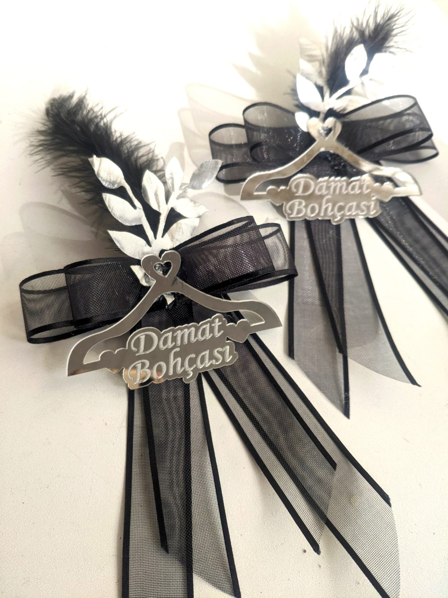 Damat Bohçası Süsü Gümüş Pleksi Tek Adet