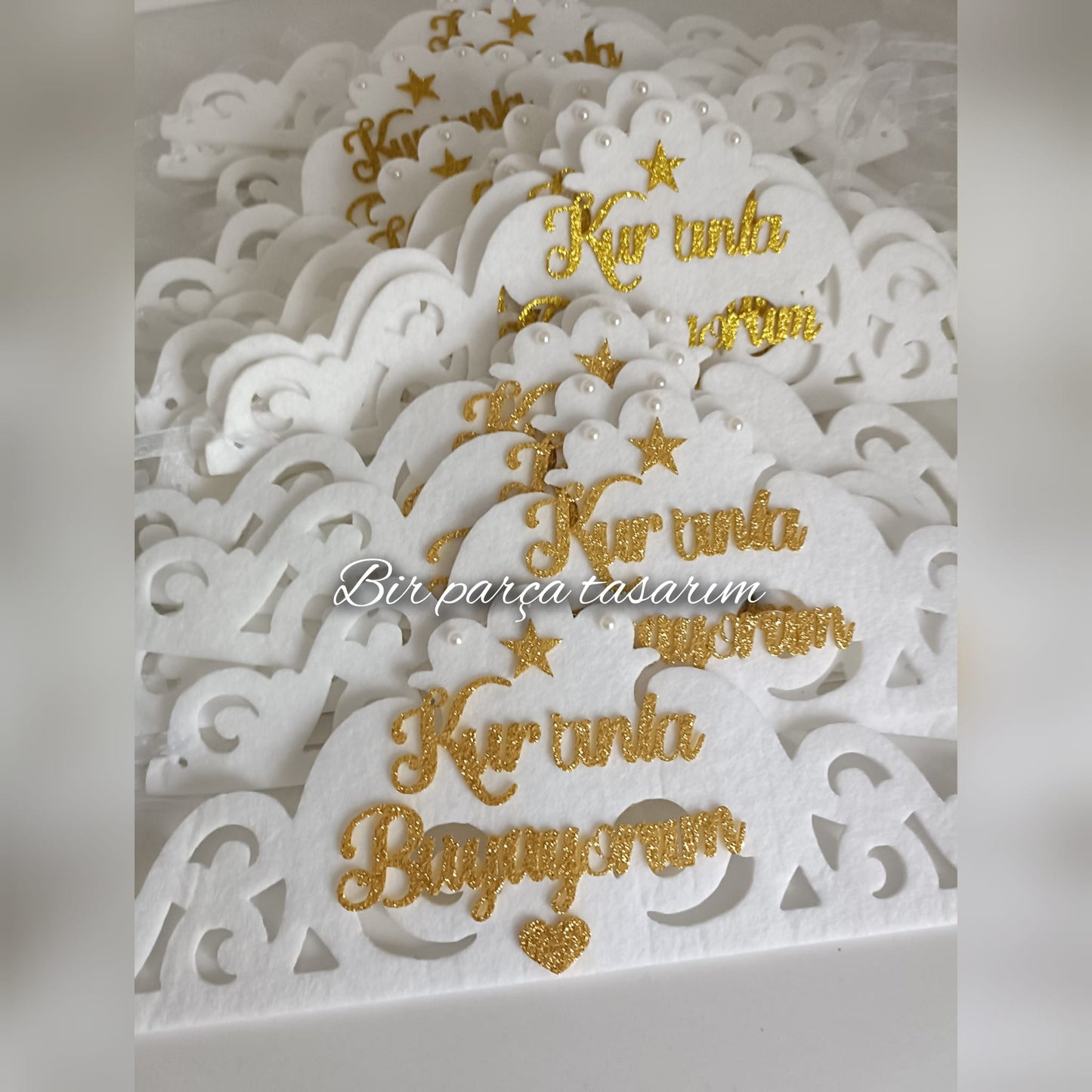 Beyaz Gold Kur’an Okuma Tacı