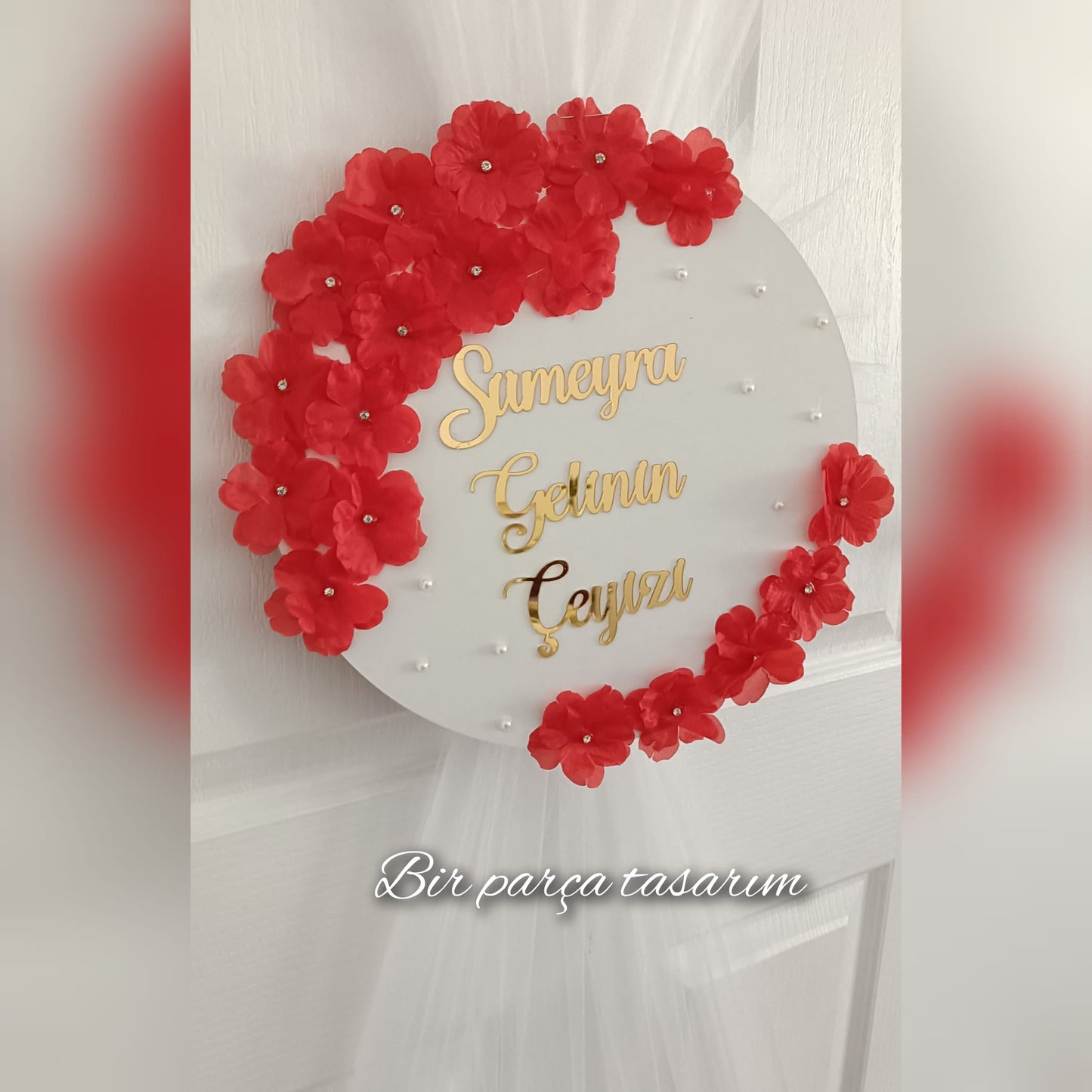 Personalized Bridal Dowry Red Door Ornament