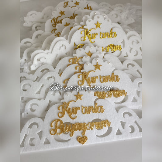 Beyaz Gold Kur’an Okuma Tacı