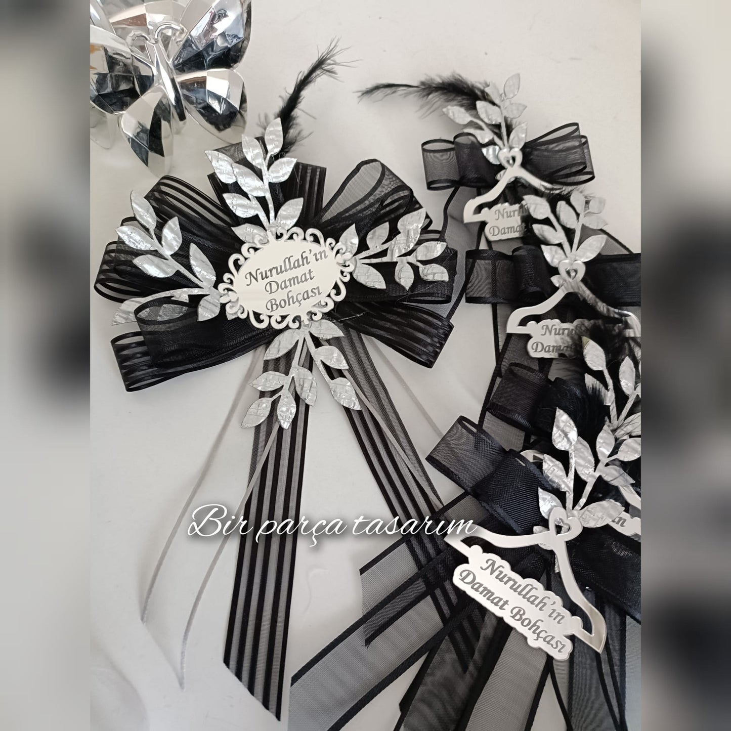 Customizable Set of 5 Groom's Trousseau Ornaments (1 Large + 5 Small)