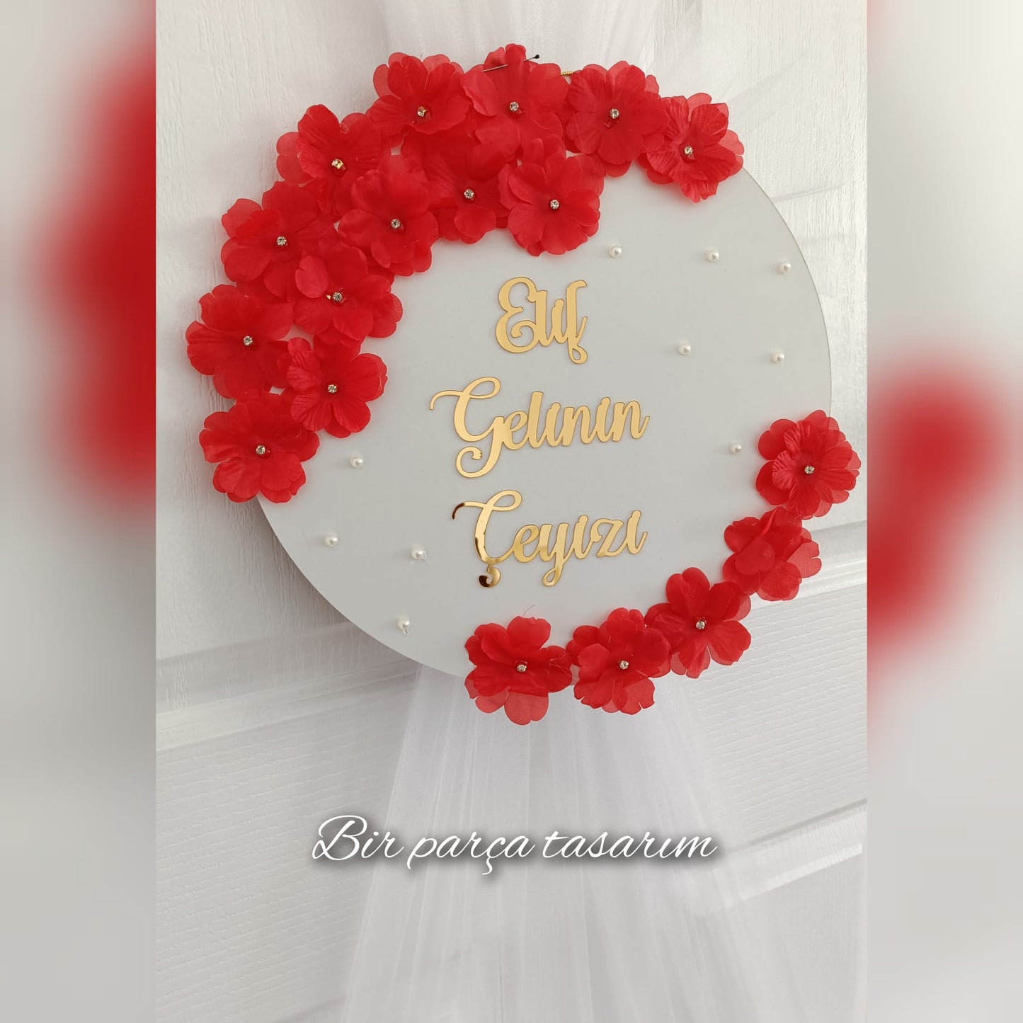 Personalized Bridal Dowry Red Door Ornament