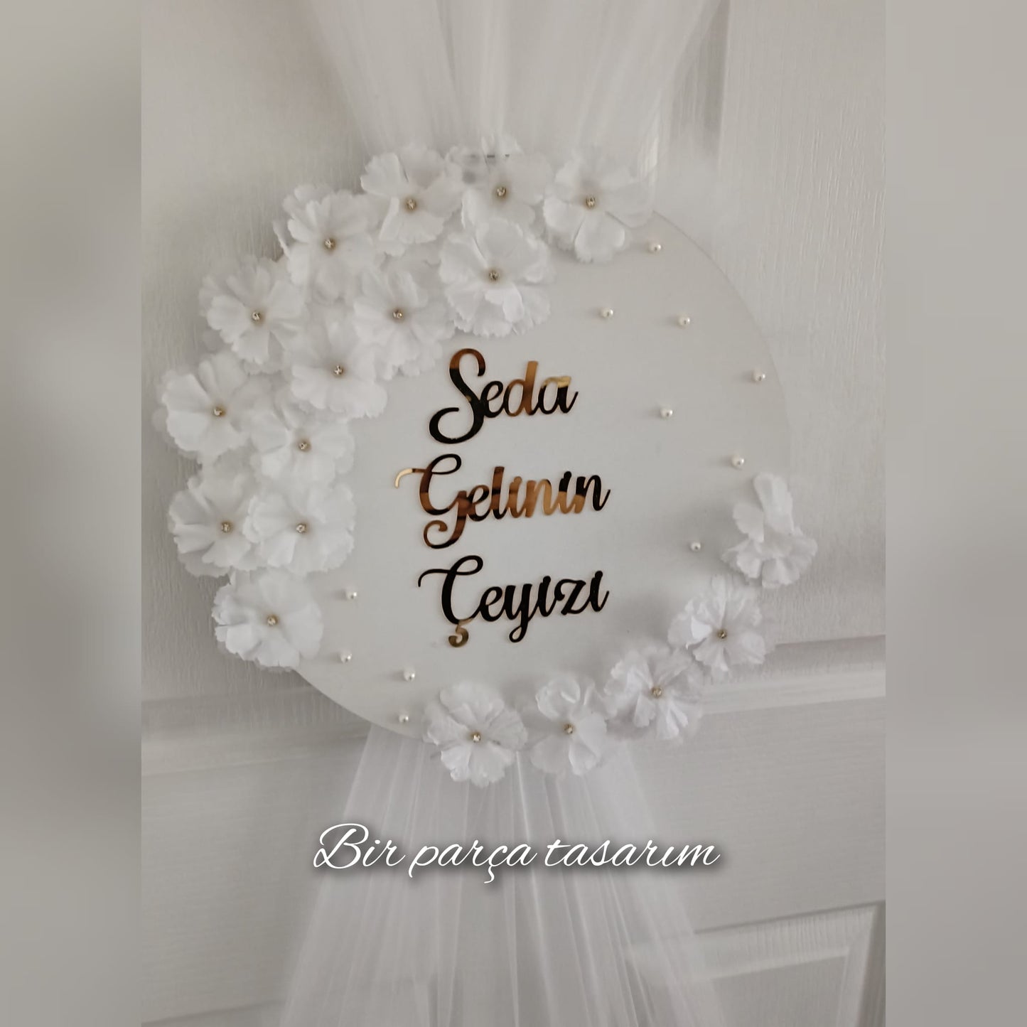 Kişiye Özel İsimli Gelin Çeyizi Kapı Süsü