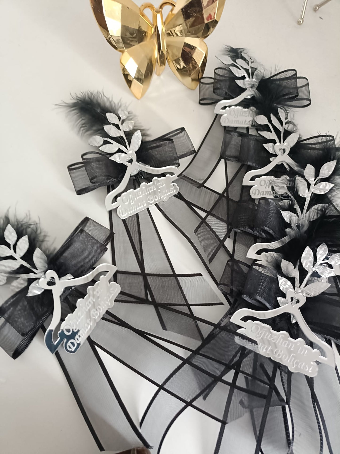 Groom's Gift Basket Decoration Silver Plexiglass Single Piece
